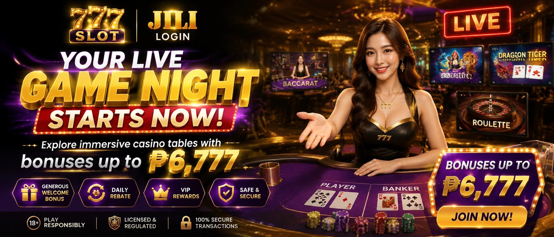 Live casino lobby preview